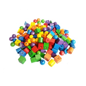 GD-non-toxic wooden lacing beads for kids, 19mm 4 Shapes- Wooden Beads Mixed String <b>Toys</b>/string beads <b>toy</b>/wooden <b>educational</b> <b>toy</b> - Product Image 3