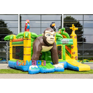 Venta caliente jirafa gorila castillo inflable Safari Animal tema casa hinchable saltando gorila Aufblasbarer Hupfer - Product Image 3