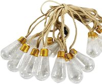 TSINYE 8.3m16LEDs Vintage Chanvre Corde Solaire Extérieure Guirlande Lumineuse 16 Ampoules avec 8 Modes Indice IP65 pour Clôture Cour Camping