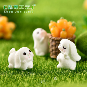 Nuovo Modello di Coniglietto Bianco Industrioso in Resina, Accessori Decorativi per Micro-Paesaggi e Giardinaggio Fai-da-Te, Ornamento Vivace e Carino - Product Image 2
