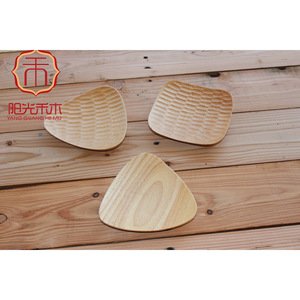 Bandejas de servir de madera triangulares y cuadradas de madera de haya hechas a mano para aperitivos, frutas, pasteles, café, té, comidas, hoteles - Product Image 2