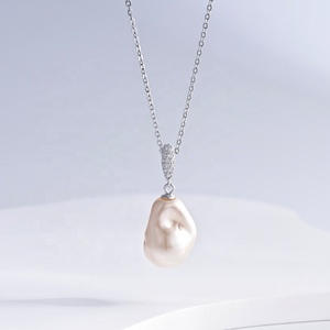 Collar de perlas barrocas de agua dulce de plata 925, precio de fábrica, collar fino vintage para mamá, novias, damas, chapado en oro. - Product Image 4