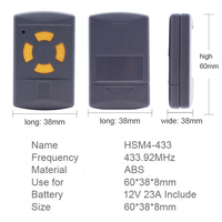 Télécommande Duplicateur 433,92 MHz pour ouvre-porte de garage HOR MANN HSE HSM RSM 433, Télécommande de clonage à code fixe 433 MHz pour portail