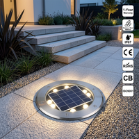 Lampes solaires encastrées pour extérieur, étanches IP67, LED en acier inoxydable, pour allées de jardin, terrasses, éclairage paysager, allumage et extinction automatiques du crépuscule à l'aube
