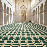 Tapis de prière antidérapant personnalisé imprimé, tissé à la machine, grande taille, fabricant d'usine pour projets de construction de mosquées