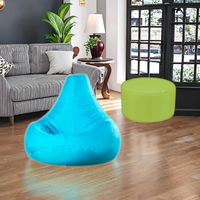 Fauteuil pouf triangulaire au design moderne pour adultes, intérieur/extérieur, surdimensionné, rembourrage en billes, housse amovible, Oxford 600D enduit de PVC