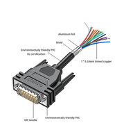 Cable Serial RS232 DB9 DB15 DB25 DB37 M/F D-SUB de 9, 15, 25 y 37 Pines, Conductor de Cobre, Aislamiento de PVC, Cable de Extensión de 1.8M