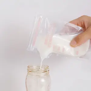 Grosir 100% BPA gratis penyimpanan ASI tas plastik penyimpanan pendingin dengan ritsleting untuk penyimpanan susu yang aman dan nyaman