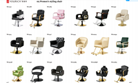 Chaise de coiffeur de luxe en or blanc, chaise hydraulique de salon de coiffure, rotative à 360°, en cuir, mobilier de salon de coiffure pour salon de beauté
