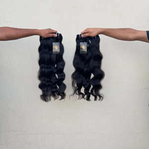 Fournisseurs de cheveux humains de temple indien brut, faisceaux de tissage de cheveux vierges alignés de cuticules brutes bouclées Bodywave - Product Image 2