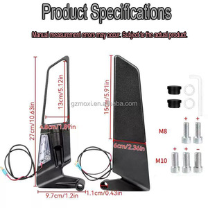 Nouveaux rétroviseurs latéraux MOXI pour <span class=keywords><strong>moto</strong></span> avec éclairage LED, côté droit, pour Yamaha, en alliage d'aluminium CNC, accessoires modifiés - Product Image 3