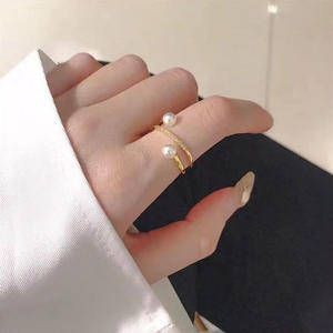 10087 DIY Silver <b>Jewelry</b> Stand with S925 Silver Ring Empty Stand Double <b>Pearl</b> Ring 5-7mm Round Beads Crystal Rings Accessories - Product Image 2