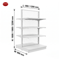 Étagère Gondole Double Face en Treillis Métallique pour Pharmacie, Magasin de Détail, Présentoir à Grille, Équipement Métallique pour Supermarché