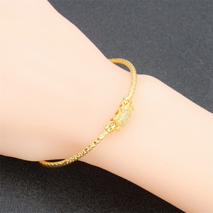 JXX Bracelet manchette tendance en laiton et cuivre plaqué or avec zircone, dernières créations, bijoux pour femme - Product Image 5