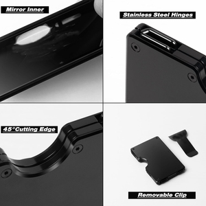 กระเป๋าสตางค์อะลูมิเนียมบางเฉียบ ป้องกัน RFID สำหรับผู้ชาย แบบมีบานพับ ใส่บัตรเครดิตได้ พร้อมที่หนีบเงิน - Product Image 3