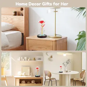 요정 LED 매혹적인 크리스마스 날 수제 장식 장미 조명 파티를위한 어머니의 24k 갤럭시 깜박임 가정 꽃 - Product Image 5