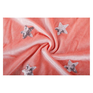 Shaoxing keqiao estrella lentejuelas bordado Corea tela de terciopelo para ropa de mujer - Product Image 1