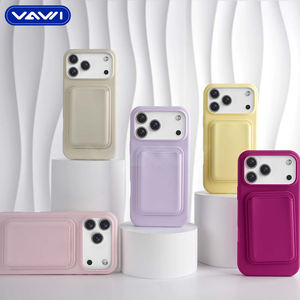 VAWI S061 funda de silicona magnética para móvil con billetera I Phone Case funda de silicona líquida para <span class=keywords><strong>iPhone</strong></span> 17 16 15 14 13 Pro Max Air - Product Image 1