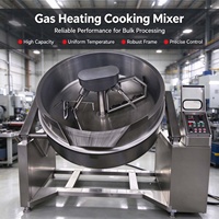 Marmite de cuisson inclinable à agitation en acier inoxydable, chauffage au gaz, pour la transformation alimentaire, mélangeur de cuisson au gaz pour sauces, pâtes et confitures, directement de l'usine