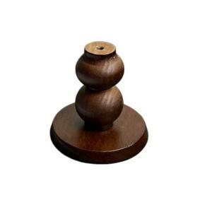 Portavelas Redondo de Madera de Nogal y Caucho, Decoración para el Hogar, Estilo Retro - Product Image 4