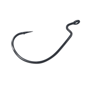 HOWELL Acier à haute teneur en carbone Texas Rig Crankhook 1/0-12/0 Large Ventre Manivelle Crochet Leurre pour Appât Souple Ver Pêche