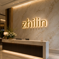 Enseigne LED 3D rétroéclairée personnalisée Zhilin pour salons de beauté, entreprises, centres commerciaux - Décoration murale en métal étanche IP65 CE Rohs