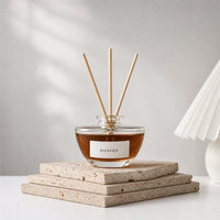 Bouteille diffuseur en verre de 150 ml à large ouverture, forme bol, vente directe usine, conteneur vide pour aromathérapie, logo personnalisé, marquage à chaud