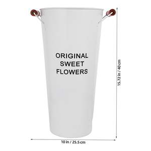 แจกันชุบสังกะสีสูงสีเหลืองกระถางดอกไม้โลหะฝรั่งเศสสำหรับตกแต่งแบบชนบทสำหรับตกแต่งโต๊ะกลาง - Product Image 1