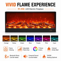 Chimenea Eléctrica con Pantalla LCD, Diseño de Pared, Protección de Seguridad Contra Sobrecalentamiento, Control Remoto en Inglés, para Uso Doméstico y Hotelero