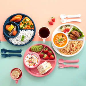 Juego de vajilla para niños, cafetería japonesa reductora de grasa, tres platos divisorios, plato de desayuno para niños - Product Image 2