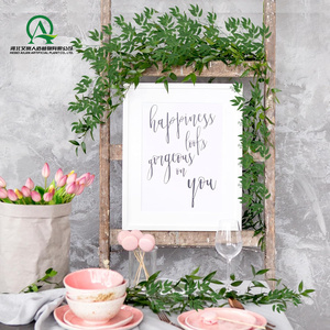 Artificielle Italienne Ruscus Verdure Plantes Tige Printemps Faux Arbuste Buisson Feuilles De Saule Guirlande Feuille Bouquet pour La Maison Fête De Mariage - Product Image 3