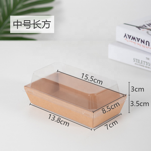 Contenants alimentaires pour desserts en papier plastique de taille personnalisée avec logo Boîte d'emballage des aliments cuits Boîte à emporter en papier kraft gaufré pour sandwich à <span class=keywords><strong>sushi</strong></span> - Product Image 4