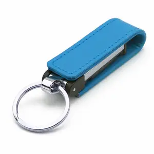 Venta al por mayor de fábrica USB de metal con estuche de cuero Controlador de flash USB 3,0 Tipo de interfaz Pendrive giratorio Regalo USB personalizado