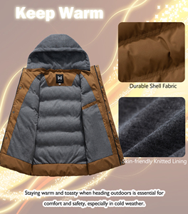 Gilet imbottito con cappuccio da uomo caldo inverno - Product Image 3