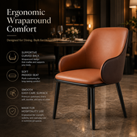 Chaise de salle à manger Sienna Embrace, revêtement bicolore et pieds noir mat, prix promotionnel pour salles de bal, salles de réception et salles de fonction