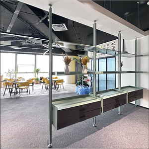 Mueble de Aluminio Abierto Tipo Pilar con Estantes de Vidrio para Sala de Estar o Vestíbulo, Estilo DIY - Product Image 3