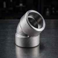 Elbow Soket Las Tempa SS316L Kustom 45 Derajat dengan Hasil Akhir Permukaan yang Dibersihkan dengan Shot Blasting dan Mesin