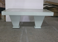 Table à manger rectangulaire moderne avec miroir, table de mariage effet diamant broyé pour la maison, l'hôtel, le restaurant