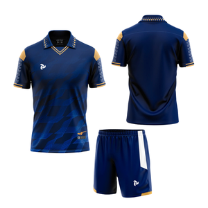 เสื้อฟุตบอลสีแดงทอง ดีไซน์ใหม่ สำหรับผู้ใหญ่ ไซส์พลัส แขนสั้น พิมพ์ลายไล่สี คอวี ฤดูร้อน ผ้าโพลีเอสเตอร์ 100% - Product Image 1