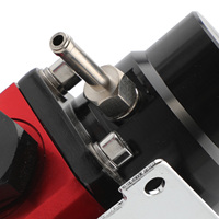 MaXpeedingrods Kit Regulator Tekanan Bahan Bakar, Regulator Kit Universal Dapat Disesuaikan + Pengukur 100psi-6AN Hitam & Merah