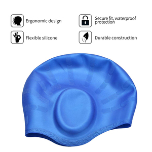 Gorro de natación de silicona, sin costuras, elástico, ergonómico, con protección <span class=keywords><strong>para</strong></span> los <span class=keywords><strong>oídos</strong></span>, <span class=keywords><strong>para</strong></span> cabello largo, <span class=keywords><strong>para</strong></span> adultos y niños, <span class=keywords><strong>para</strong></span> carreras, triatlón, entrenamiento en <span class=keywords><strong>piscina</strong></span> - Product Image 4