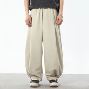 Poliéster Ligero pero Hold Shape Comodidad Estilo de moda Plisado Holgado Globo Fit Hombres Streetwear Pantalones - Product Image 1