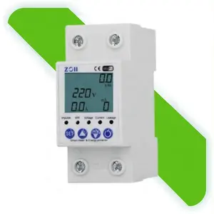 DC 63A 110V 230V 3IN1 Adjustable Over Under Voltage Surge Protector Relay Current Protection Kwh Power Watt Meter For Home Use