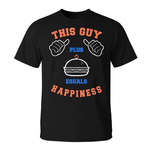 T-shirt promotionnel « This Guy » : Le concept du bonheur culinaire avec cheeseburger et bacon burger - Product Image 2