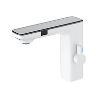 Robinet de lavabo automatique sans contact à capteur, en laiton, pour cuisine, avec adaptateur pour robinet à capteur allongé