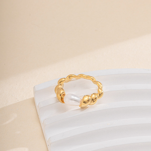 Aliança de casamento vintage moderna banhada a ouro 18K <span class=keywords><strong>real</strong></span> geométrica para mulheres e homens - Product Image 2