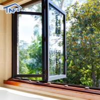 Ventanas Plegables de Aluminio de Alta Calidad, Insonorizadas, con Apertura Horizontal, Diseño Moderno, Vidrio Low-E, para Cocina y Hotel