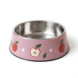 Gamelle Moderne en Émail pour Animaux de Compagnie, Anti-Renversement, Ronde, en Métal, pour Chiens et Chats, avec Base Antidérapante en Caoutchouc, Vente en Gros - Product Image 1