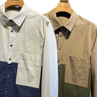 Nouvelle chemise à manches longues en velours décontractée japonaise pour homme, respirante, épaisse, 100% coton