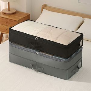 Sacs de rangement sous le lit de haute qualité en Oxford 600D avec fermetures éclair de compression, organiseurs de placard, bacs de rangement pour couvertures - Product Image 1